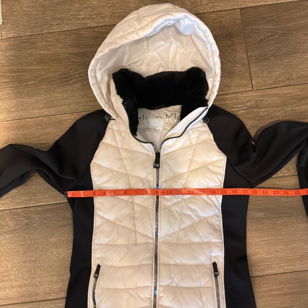 Calvin Klein Performance black/white colorblock hooded zip front jacket size S - Picture 3 of 10